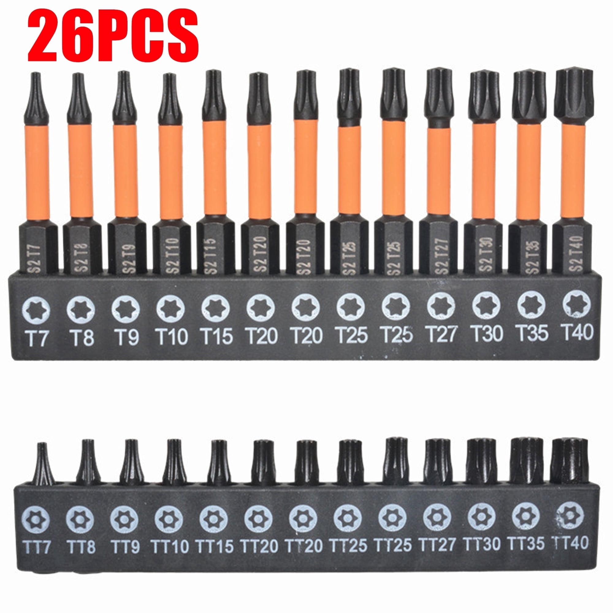 26PCS Impact Proof Torx Bit Set-T7-T40 Star Bits with Magnetic Bit ...