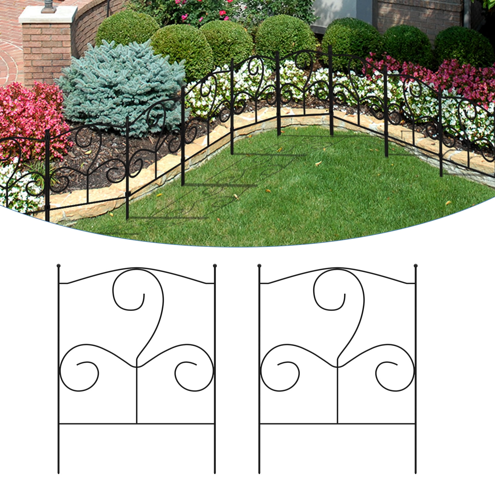 26PCS Unique Decorative Garden Fence, 16.54" (H) x 26FT (L) Animal Barrier Fence Arched