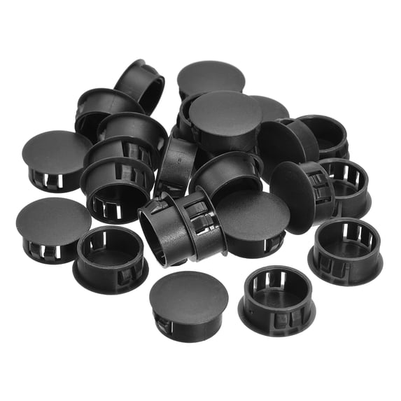 26Pack 22mm(55/64") Plastic Hole Plugs Panel Flush Type Knockout Locking Plugs, Black