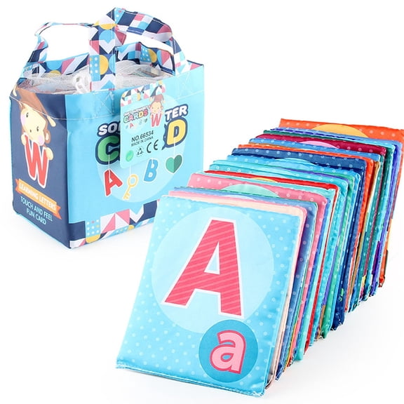 26Pc Soft Alphabet Cards For Babies Early Childhood Education Flash Cards With Storage Bag