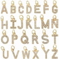 thumbnail image 1 of 26Pcs 26 Styles 18K Gold Plated Alphabet Charms Bulk A to Z Micro Pave Cubic Zirconia Rhinestone Letter Charms Pendants Accessories for Jewelry Making Earrings Bracelet Necklace DIY Crafts diy, 1 of 7