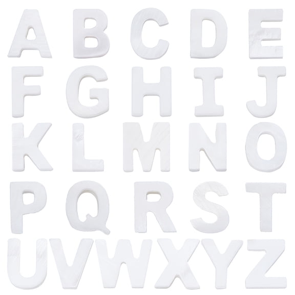 26Pcs 26 Styles Natural Freshwater Shell Beads Seashell Color Letter Letter A~Z 10x5.5~10x1.5~2.5mm Hole: 0.7mm 1pc/style DIY