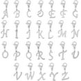 thumbnail image 1 of 26Pcs 304 Stainless Steel Letter Pendant Decorations Lobster Claw Clasps Charms for Keychain Purse Backpack Ornament Stainless Steel Color Letter A~Z 25~29mm 26pcs/set 1 set/box, 1 of 5