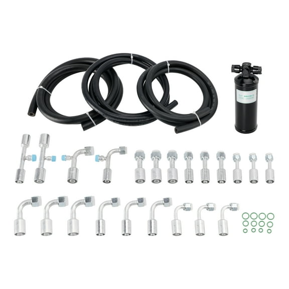 26Pcs Air Conditioning Hose and Fitting Kit Includes 6.5 ft #6#8#10 AC Hoses