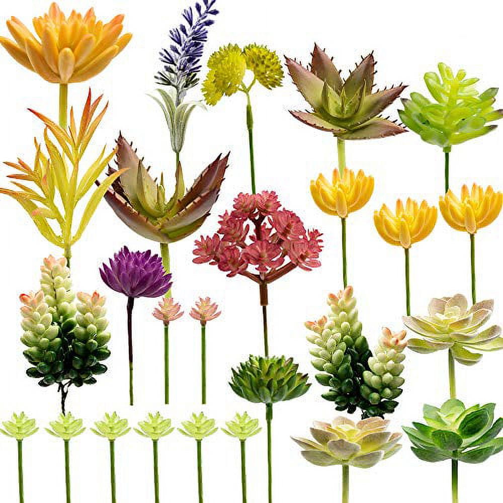 26Pcs Artificial Succulent Unpotted Plants, KAIMAIC Faux Potted