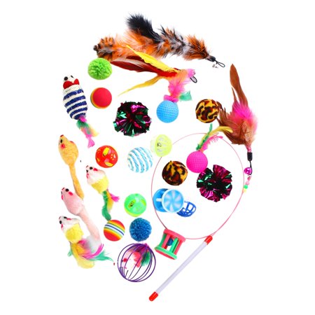 26Pcs Cat Toys Random Colors Training Trainer for Kittens