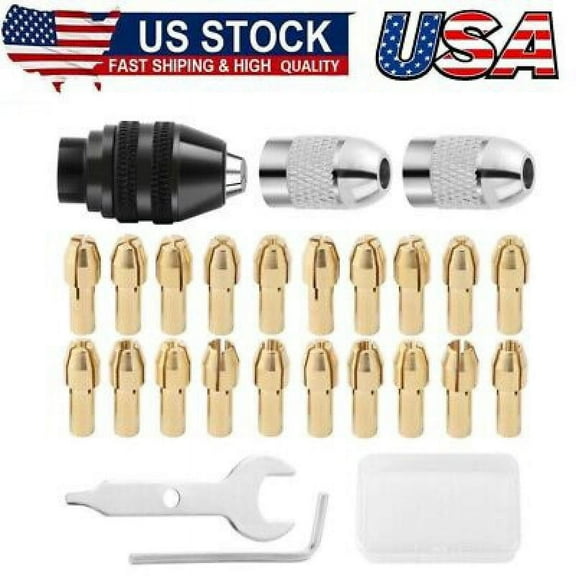 26Pcs Drill Chuck Adapter Set,Collet Set for Dremel with Box,Dremel 4486 Drill