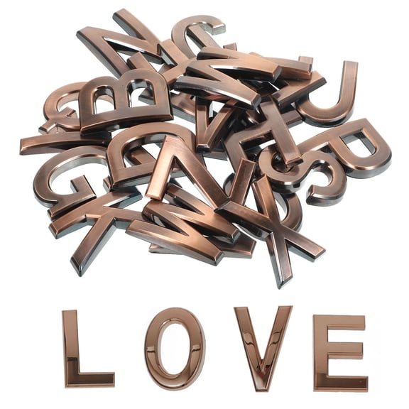 26Pcs Durable Dark Brown Alphabet Letters for Wooden Walls and Mailboxes Outdoor Use