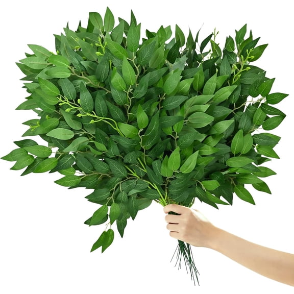 26Pcs Italian Ruscus Greenery Stems,Artificial Silk Greenery Leaves,Bendable Faux Hanging Plants Spray for DIY Wedding Arch Bouquet Table Centerpieces Vase Filler and Home Indoor Decor (26)
