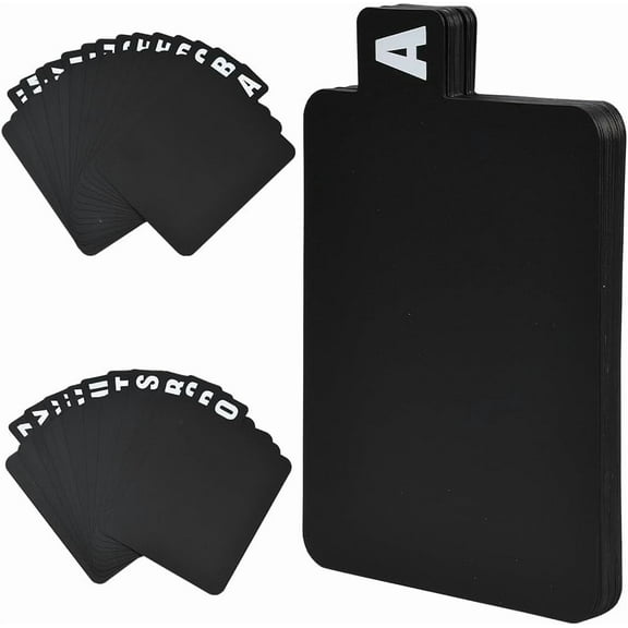 26Pcs Letter A~Z Plastic Binder Dividers Index Page Tab for Planner & Notebook & Loose Leaf Binders Rectangle Black 172x120x0.4mm