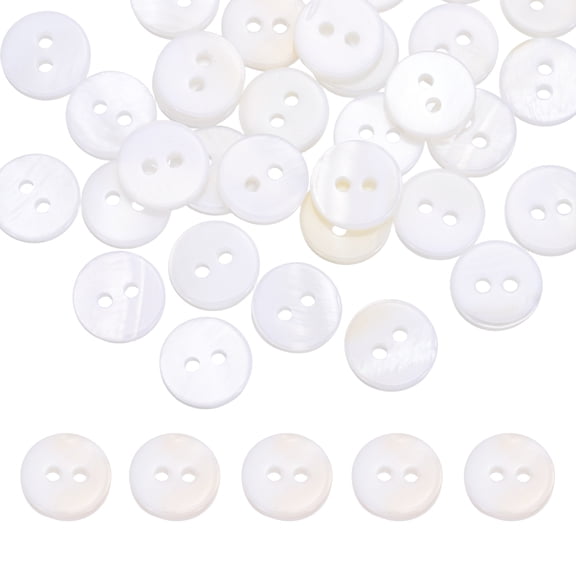 26Pcs Natural Shell Buttons,11.5mm 2 Holes Pearl Button,Porcelain White