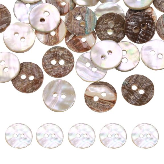 26Pcs Natural Shell Buttons,12.5mm 2 Holes Pearl Button,Beige