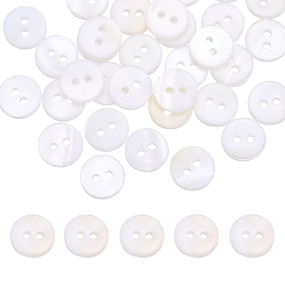 26Pcs Natural Shell Buttons,12.5mm 2 Holes Pearl Button,Porcelain White