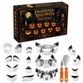 thumbnail image 1 of 26Pcs Pumpkin Carving Kit Stainless Steel, Safe Easy DIY Carving Tools with Molds Scoop Saw for Halloween Jack-O-Lantern Decoration Gift, 1 of 6