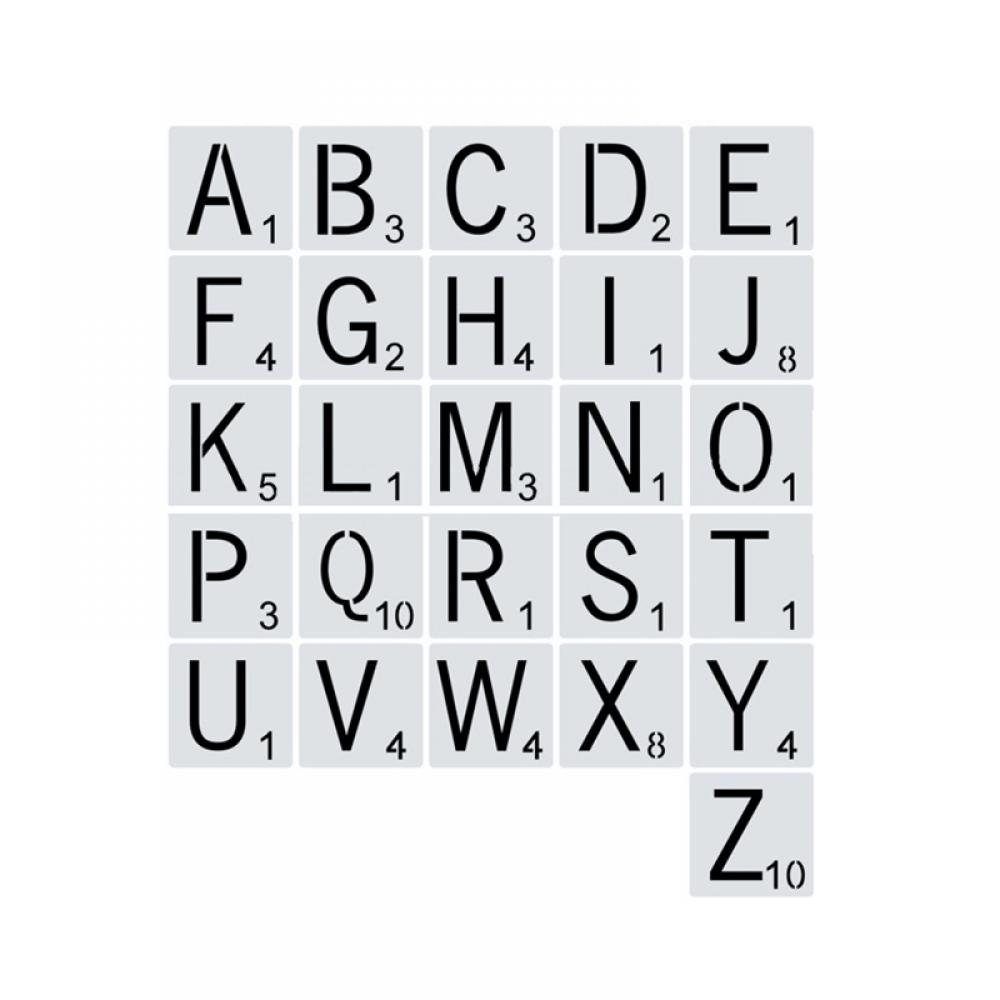 26Pcs Reusable Scrabble Letters Wall Decor Scrabble Style Tile Stencil Letters Tile Stencils for Painting Signs Stencil Template for DIY by DA BOOM - Walmart Business Supplies 26Pcs Reusable Scrabble Letters Wall Decor Scrabble Style Tile Stencil Letters Tile Stencils for Painting Signs Stencil Template for DIY by DA BOOM - Walmart Business Supplies