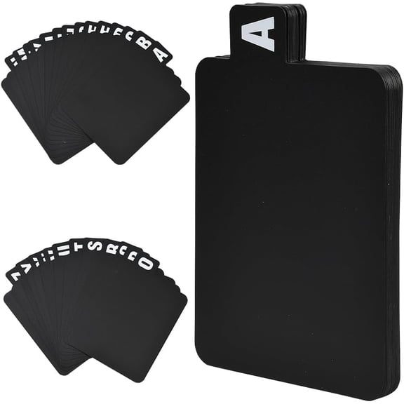 26Pcs Vinyl Record Dividers Plastic Album Dividers Black A-Z DVD File Alphabet Organizer Separators with Alphabetical Tabs Storage Record Holder Index Card