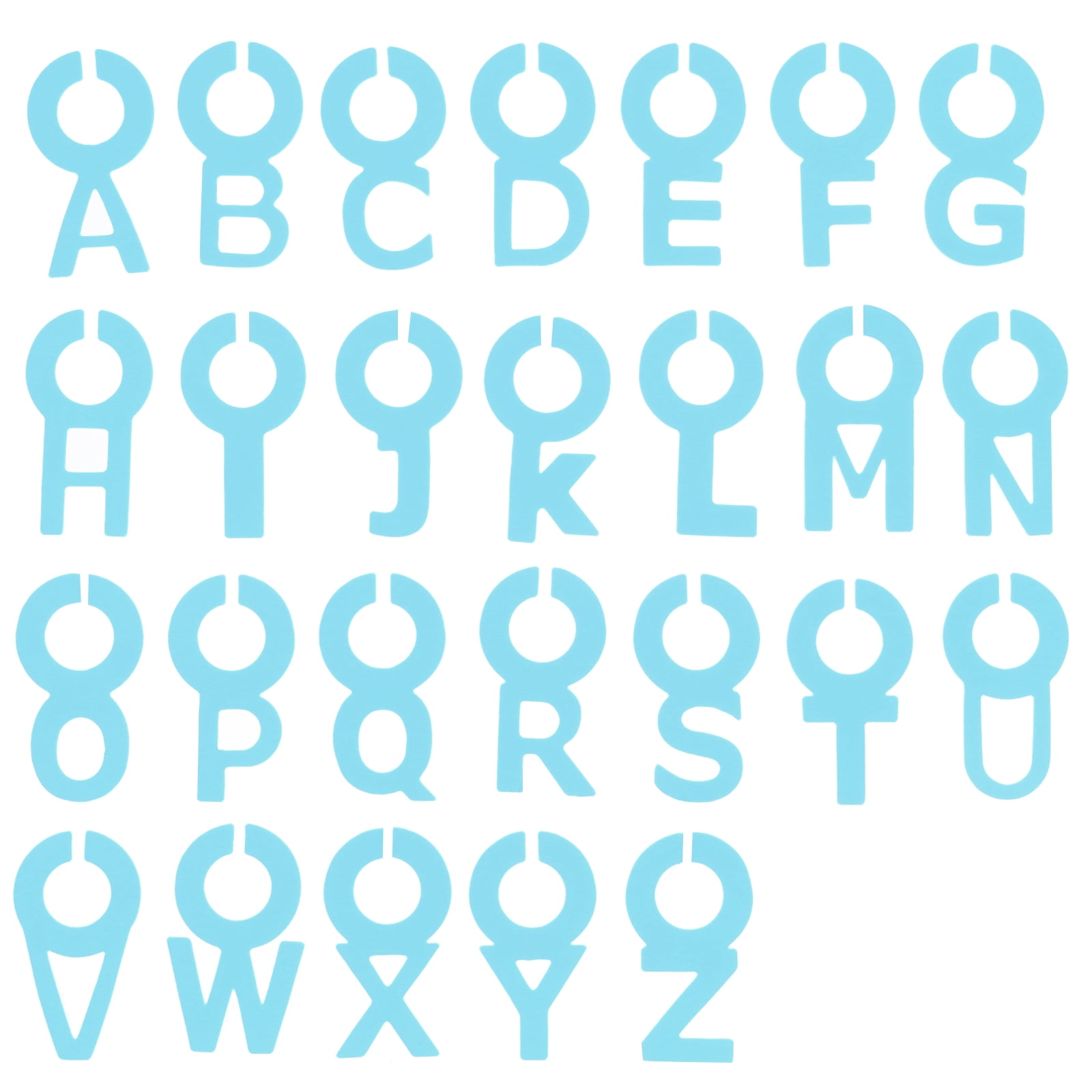 26 Marque-verres En Silicone - Alphabet De A à Z, Jaune, Pour Verre à Vin, Champagne, Cocktails, Fêtes - 6