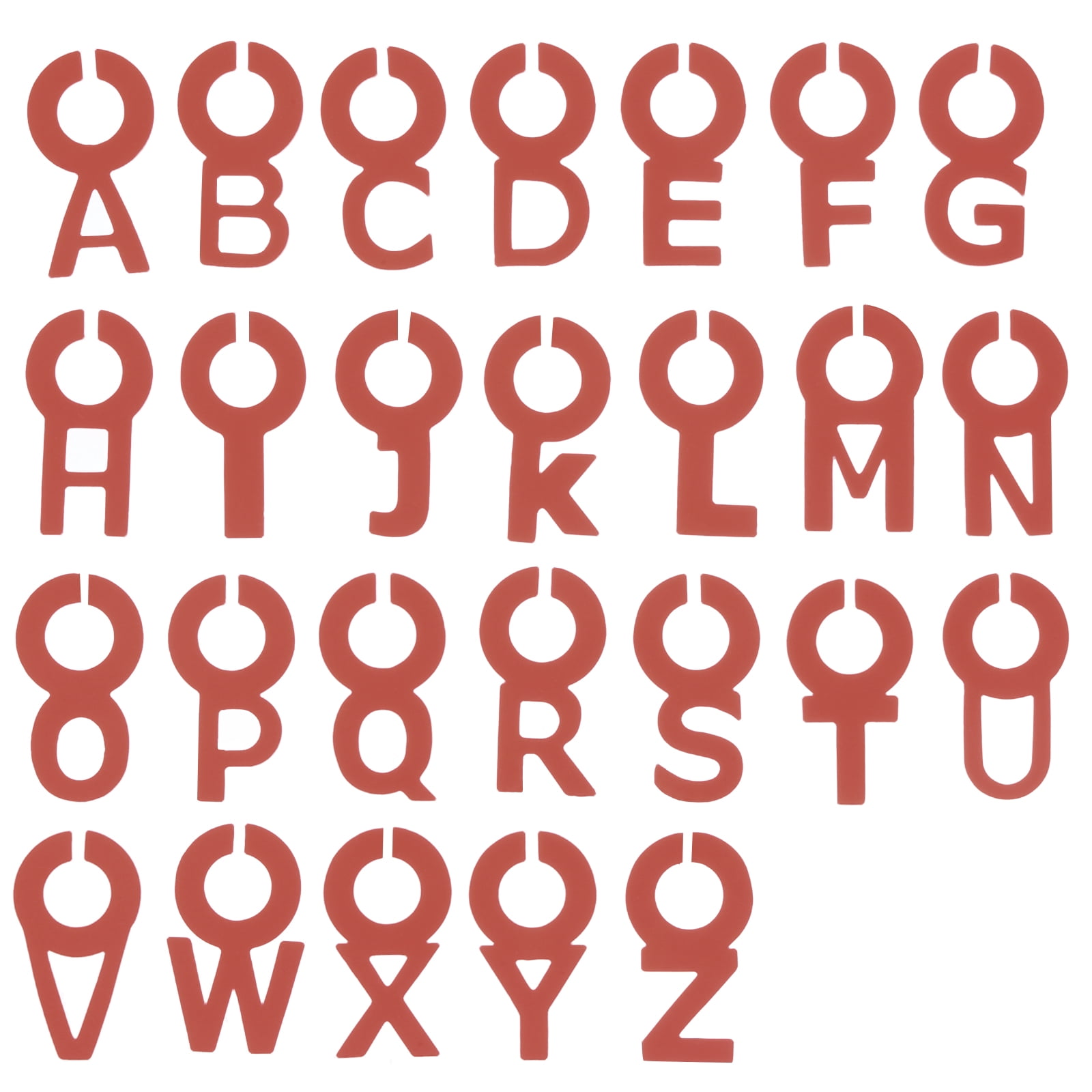 26 Marque-verres En Silicone - Alphabet De A à Z, Jaune, Pour Verre à Vin, Champagne, Cocktails, Fêtes - 7