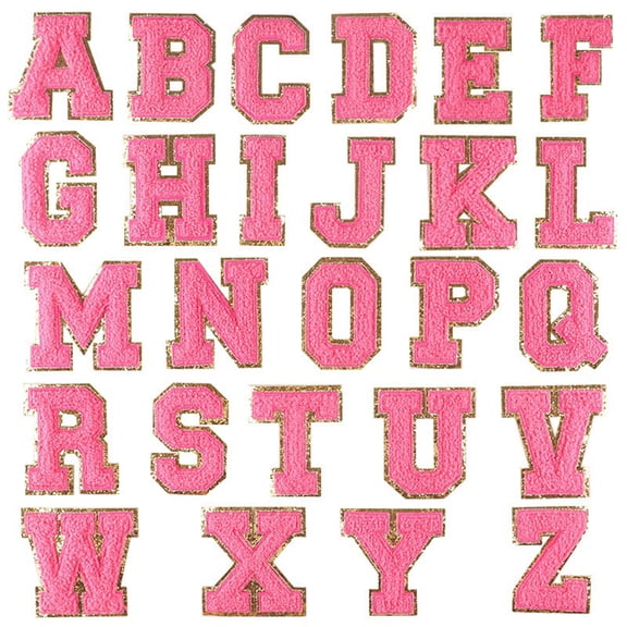 26Pieces Embroidered Letter Sew On Patches Embroidery Applique Letter Sew on Yarn Patches for Clothing Jeans Jackets
