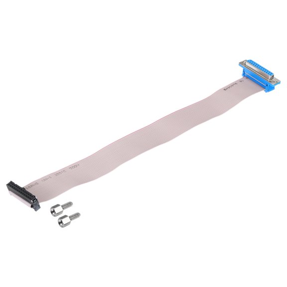 26Pin Flat Ribbon Cable Grey DB25 Female to FC-26P 2.54mm Pitch 30cm Length DB Serial Port Cable with 2 Screws