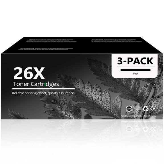 26X Black Toner Compatible for HP 26X 26A Toner Cartridges for Laserjet Pro M402dn M402n Printer (3 Pack)