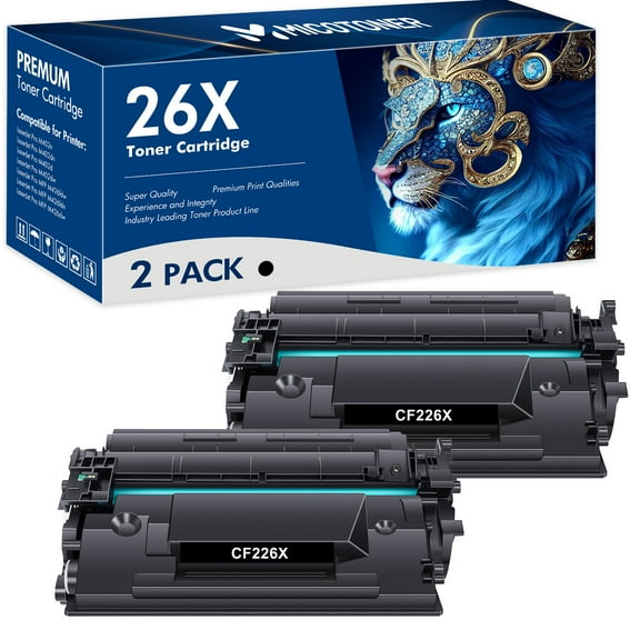 26X Toner Cartridge Compatible for HP 26X CF226X 26A CF226A Laserjet Pro M402n M402dn MFP M426fdw M426fdn M426dw M402 M426 Printer Ink High Yield (Black, 2-Pack)