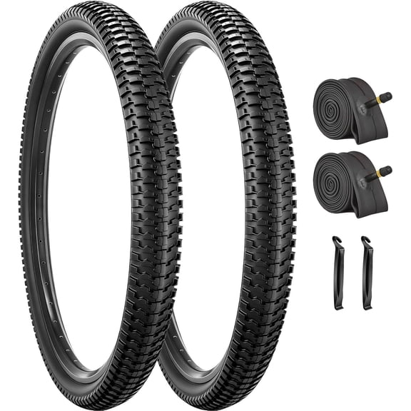 2Pack 26 x2.1" Bike Tires and Tubes MTB Foldable Replacement Bicycle Tyres for Commuter hydrid Mountain Bicycles