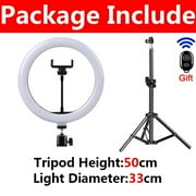 26cm LED Selfie Ring Lamp Photographic Selfie Ring Lighting USB Remote Fill light For Tiktok Video Live with Phone Holder Tripod D-33cm