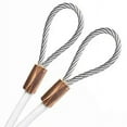 thumbnail image 1 of 26ft Cut To Size 3/16 Galvanized Steel Cable WHITE Vinyl Coated To 1/4 With Copper Sleeves MADE IN USA, 1 of 1