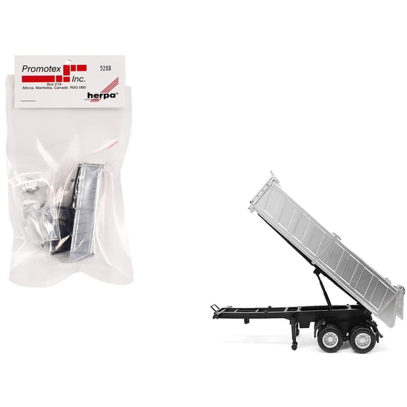 26ft Gravel Trailer Silver 1/87 (HO) Plastic Model by Promotex