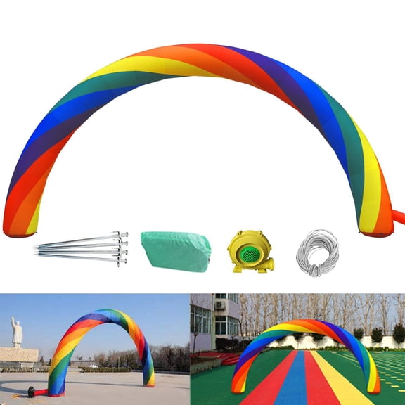 26ft Inflatable Rainbow Arch with 350W Motor for Events Party Decorations and Advertising Supplies