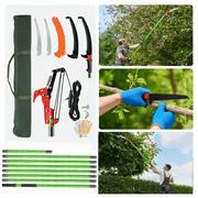 26ft Manual Pole Saw Pruner Extendable Tree Trimmer with Rope Pull System & Sharp Steel Blade Lightweight Fiberglass Poles for High Branch Cutting Palm Tree Maintenance Shrub Pruning & Landscaping