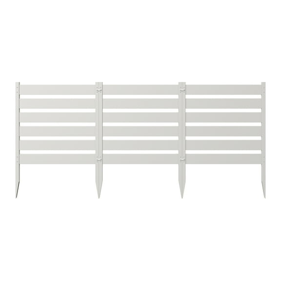 26in H x 24in W (3 Panels) No Dig Zippity Maui Fence Kit, White Vinyl Fence Panel, Temporary Outdoor Border for Garden, Easy Install DIY Fence for Backyard, Patio, & Deck, White Garden Fence, ZP19065