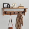 thumbnail image 1 of 26in Wall Mounted Coat Rack with Shelf Rustic Wood Coat Rack with 5 Dual Metal Hooks, 1 of 8