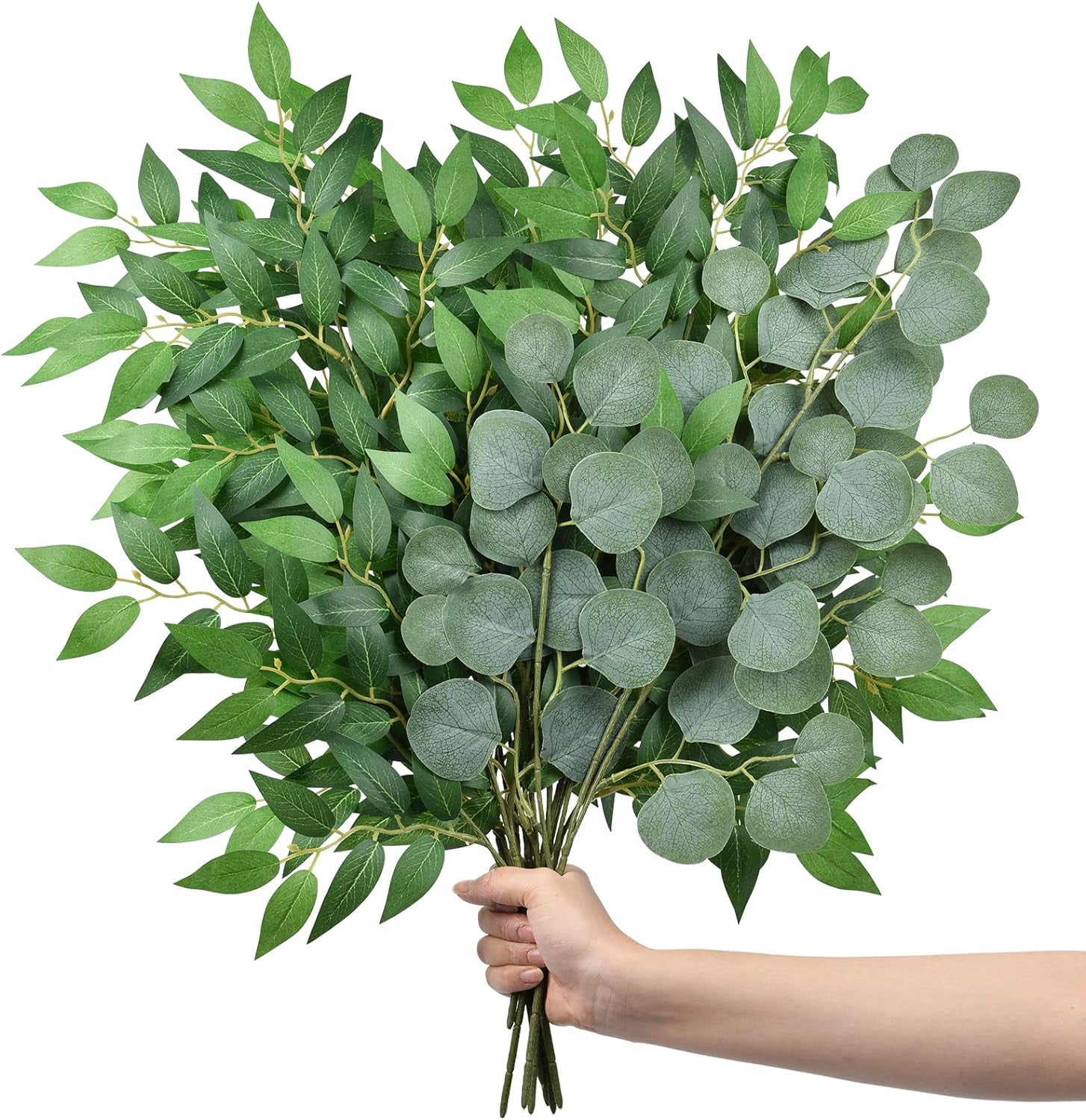 26inch Italian Ruscus Greenery Stems, 18 Pack Artificial Green Leaf