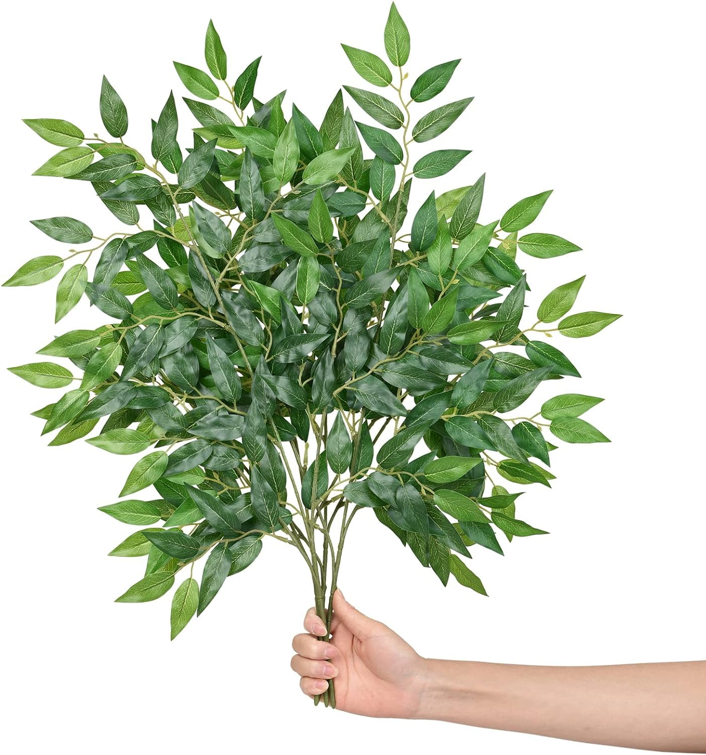 26inch Italian Ruscus Greenery Stems, 18 Pack Artificial Green Leaf