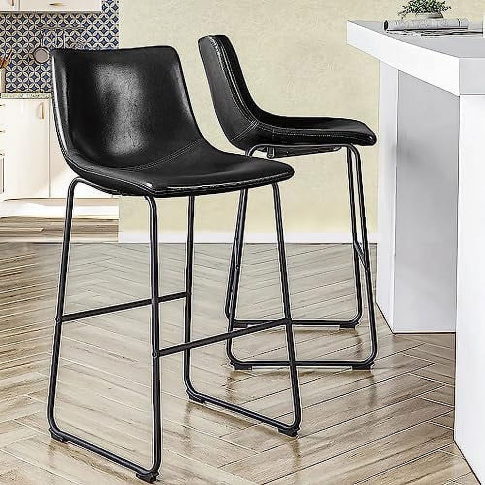 26inch Stools Set of 2 Counter Height Stools PU Leather Barstool