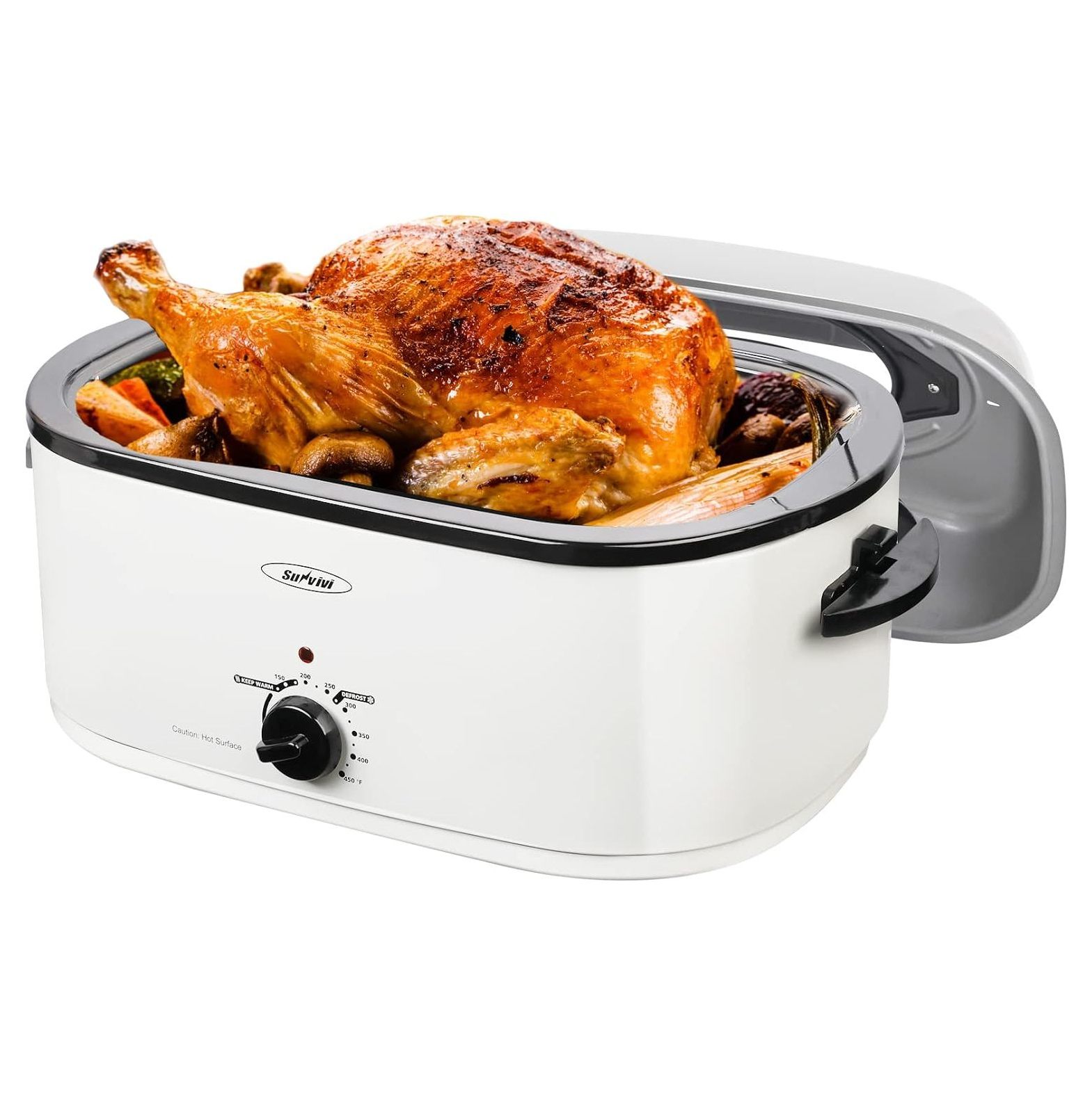 26lb 22Quart Roaster Oven with Visible Glass Lid, SEYATPOOL Electric