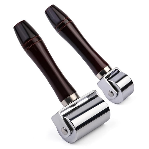 26mm+60mm Leather Edge Roller, Wooden Handle Leather Rolling Craft Roller, Seam Roller for Leather