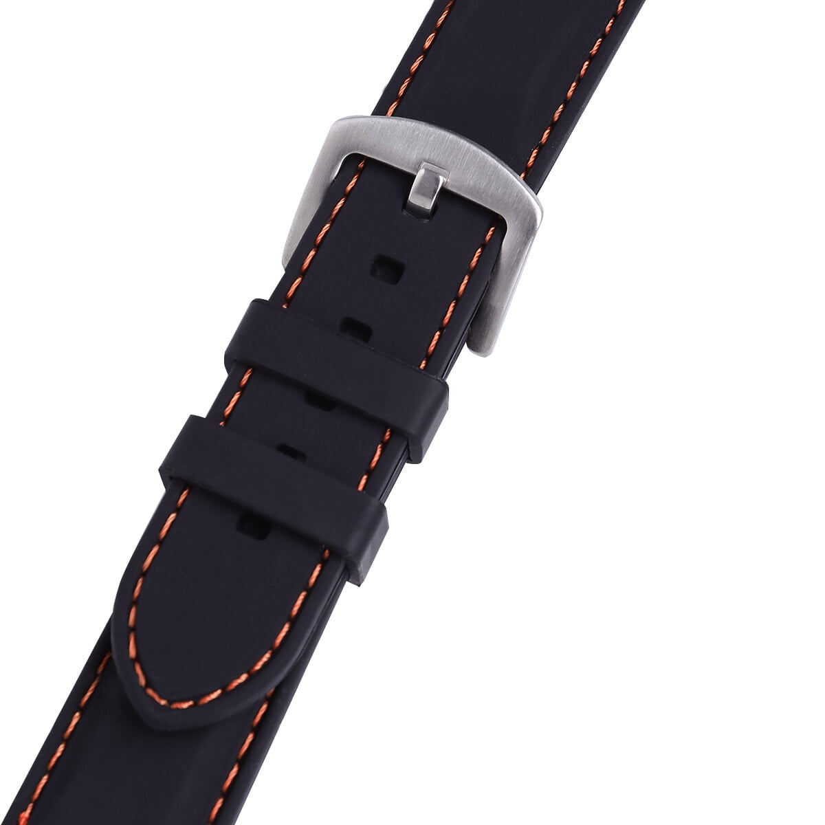 26mm Watch Strap Waterproof Durable Silicone Watch Band Watch Wristband for Replacement Black with Orange String Walmart