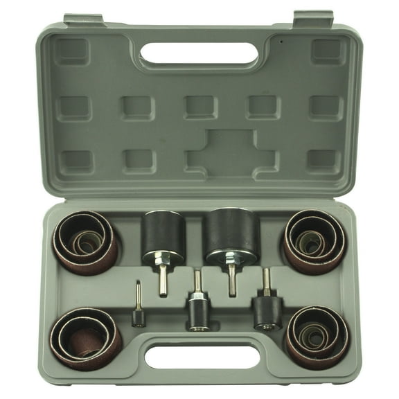 16pc 2" LONG SANDING DRUM & SLEEVES SET KIT FITS DRILL PRESS SPINDLE SANDER