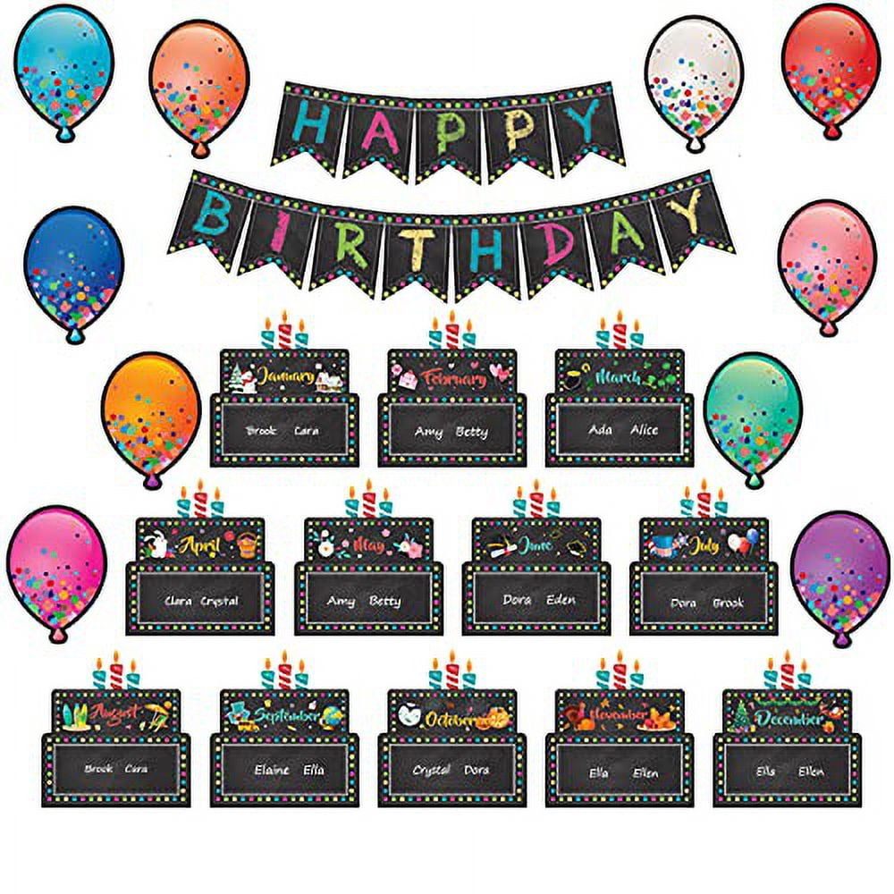 26pc Happy Birthday Bulletin Board Set Chalkboard Bulletin Board