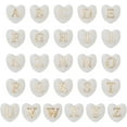 thumbnail image 1 of 26pc White Heart Beads Alphabet A-Z Charms Natural Freshwater Shell Letter Initial Charm Glass Spacer DIY, 1 of 6