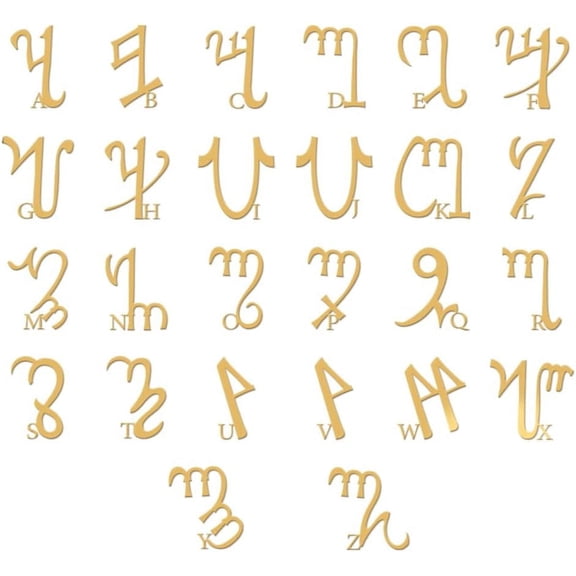 26pcs 1.6x1.6 inch Golden Metal Stickers Symbols Stickers Self Adhesive Letters Energy Stickers Alphabet Golden Epoxy Stickers for DIY Scrapbooks Epoxy Resin Decoration