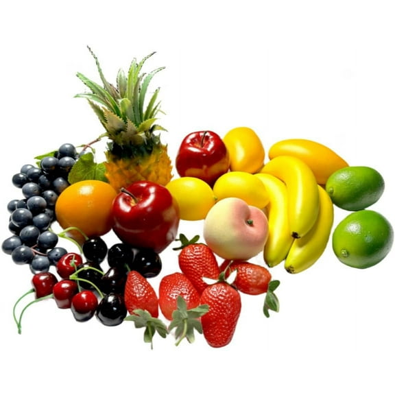 26pcs Artificial fake Fruits for home decoration,Fake Realistic Fruit Modle for Photoshoot Decor,Artificial Pineapple,fake Bananas,fake mango etc.Fake fruit photograph display