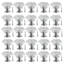 26pcs Clear Crystal Drawer Knobs, 24mm Diamond-Shaped Acrylic Cabinet Knobs Pulls for Kitchen Dresser Drawer and Cupboard