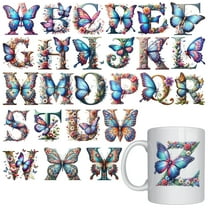 26pcs DIY letter UV DTF Transfer Stickers, For Glass Tumbler, Waterproof Decals, Plastic Adhesive Label For Bottles And Cups Decor