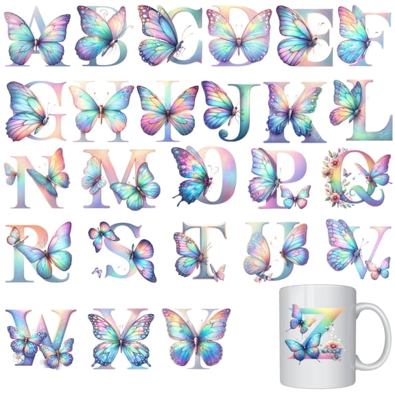 26pcs DIY letter UV DTF Transfer Stickers, For Glass Tumbler, Waterproof Decals, Plastic Adhesive Label For Bottles And Cups Decor