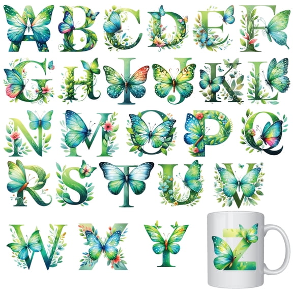 26pcs DIY letter UV DTF Transfer Stickers, For Glass Tumbler, Waterproof Decals, Plastic Adhesive Label For Bottles And Cups Decor