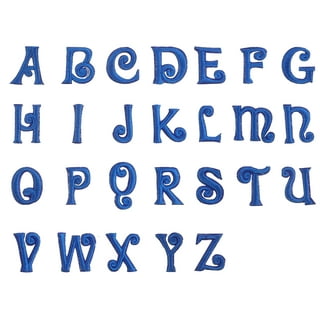 Royal Blue Rhinestone English Letter Alphabet Sew Iron Patch Badge